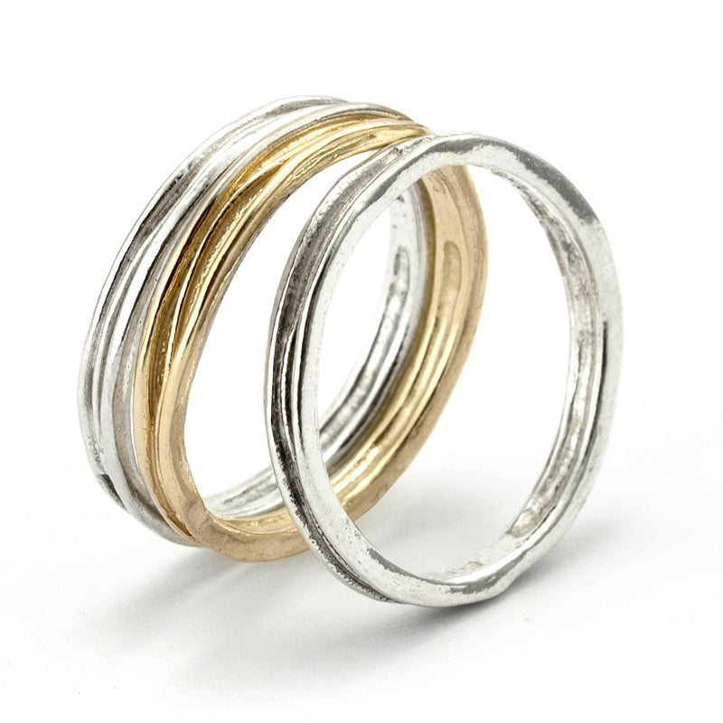 Vermeil and Silver Stack Rings