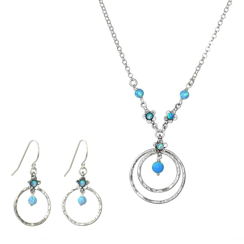 Silver Set with Opal