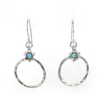Silver Earrings with Opal