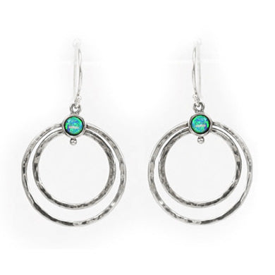 Silver Earrings with Opal