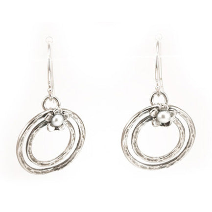 Silver Earrings with Pearls