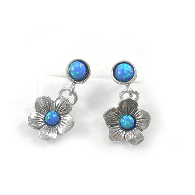 Silver Earrings with Opal