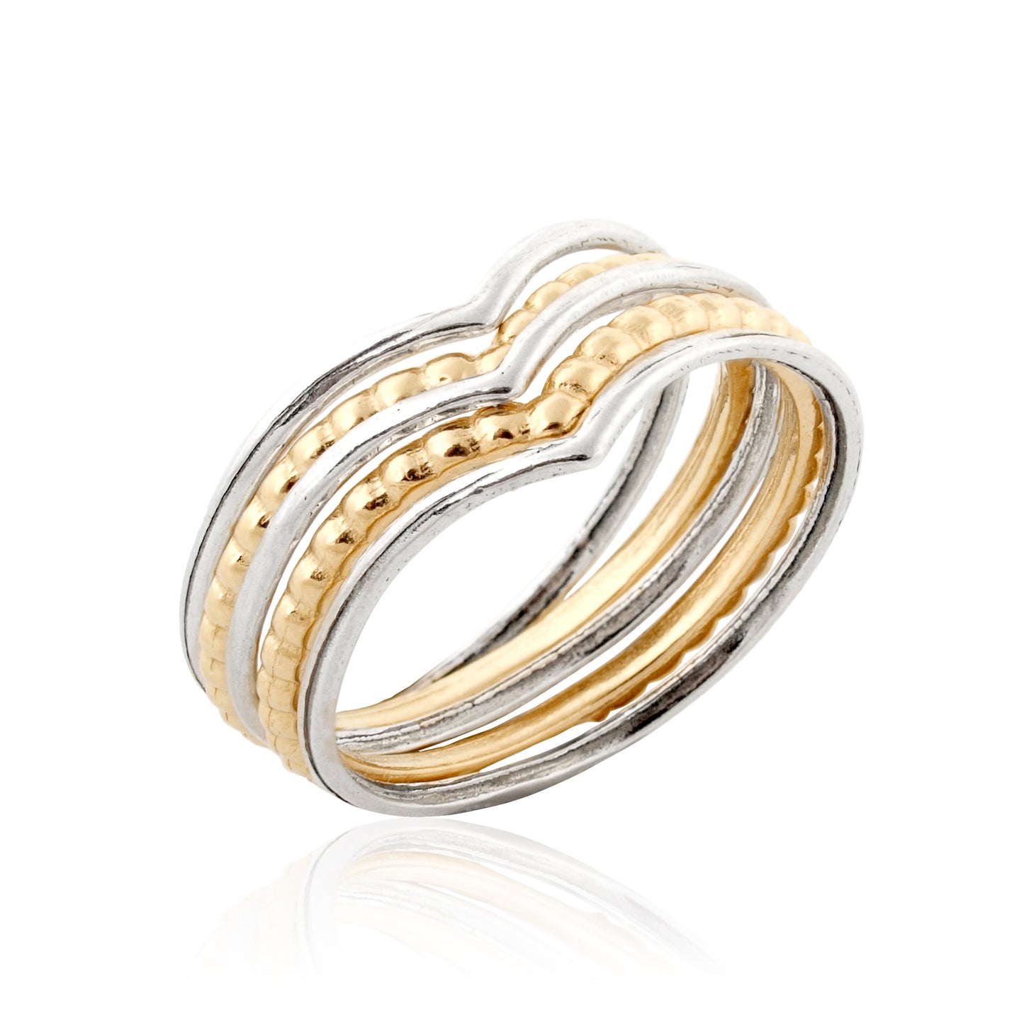 Silver and Vermeil 5 Stack Rings
