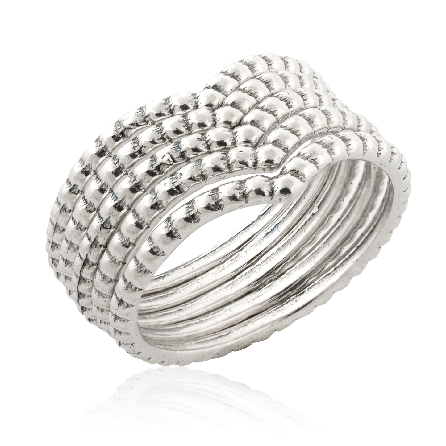 Silver 5 Stack Rings