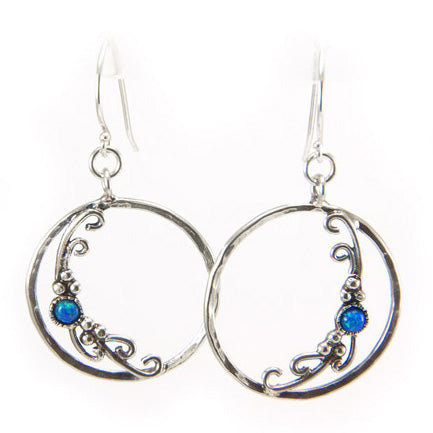 Silver Earrings with Opal