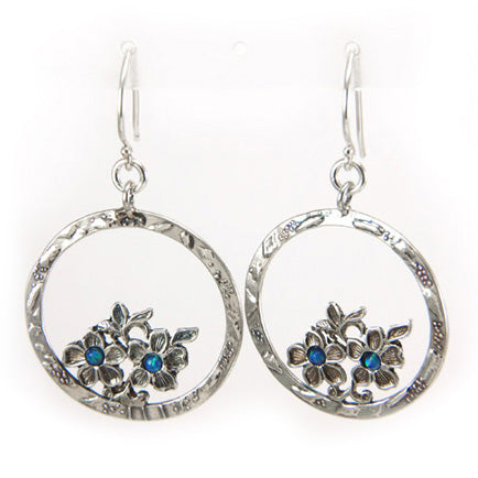 Silver Earrings with Opal