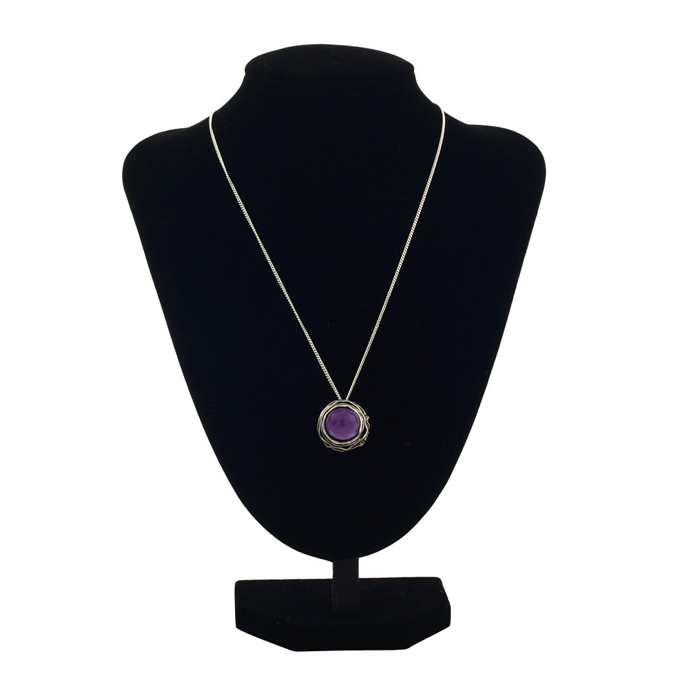 Silver Necklace with Amethyst