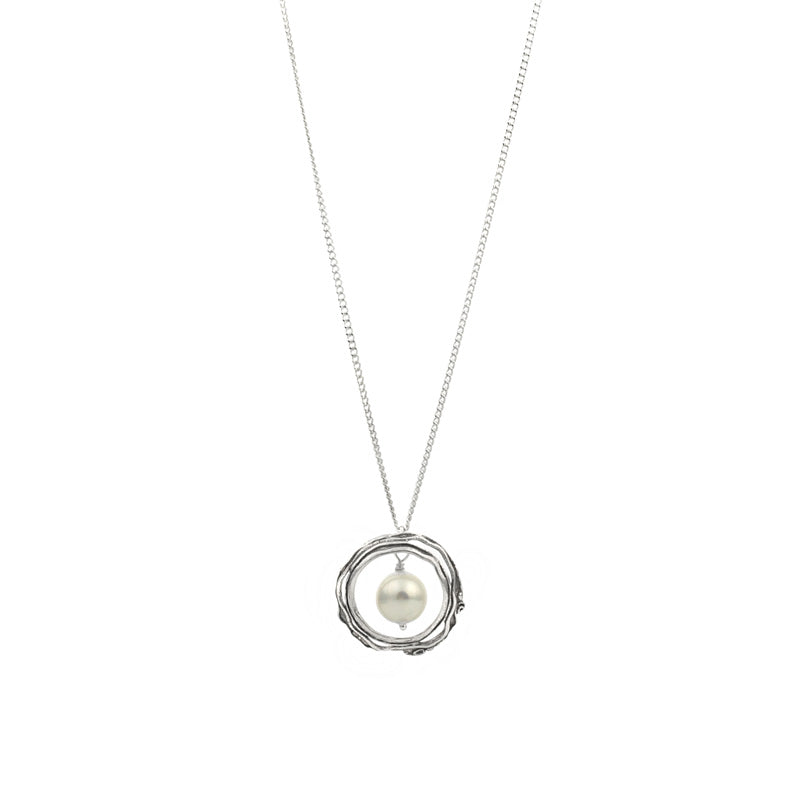 Silver Necklace with Pearl