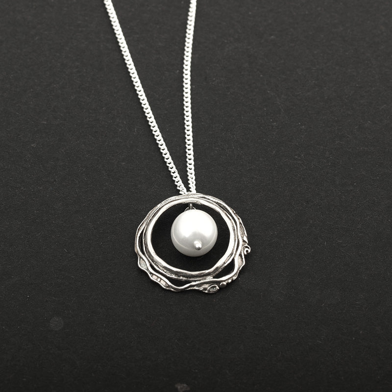 Silver Necklace with Pearl