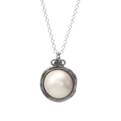Silver Necklace With Pearl