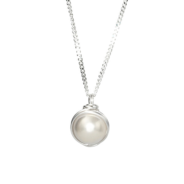 Silver Necklace with Pearl