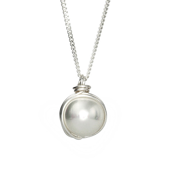 Silver Necklace with Pearl