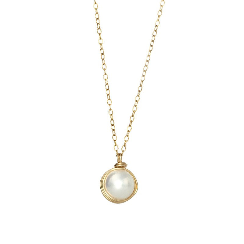 Goldfilled Wrapped Set with Pearls - 10mm