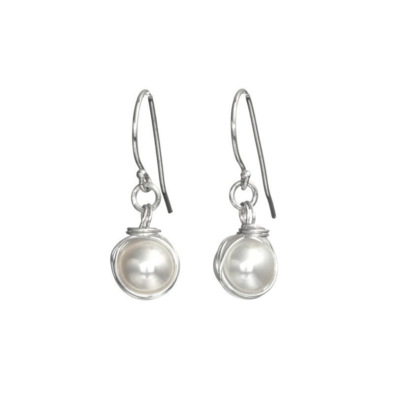Silver Wrapped Set with Pearls - 8mm
