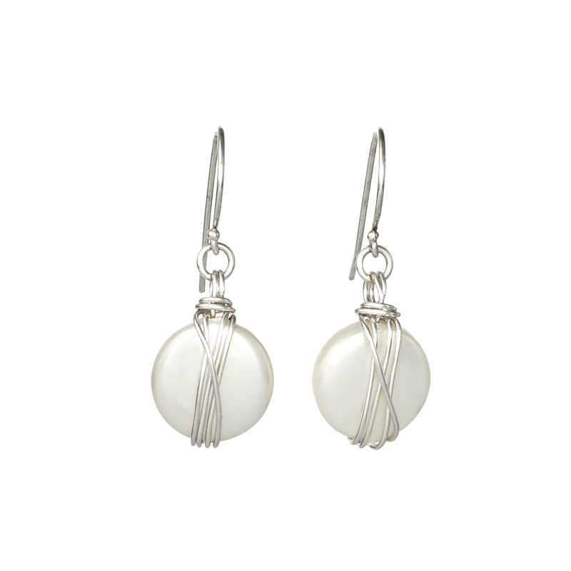 Silver Earrings with Coin Mayorka Pearl