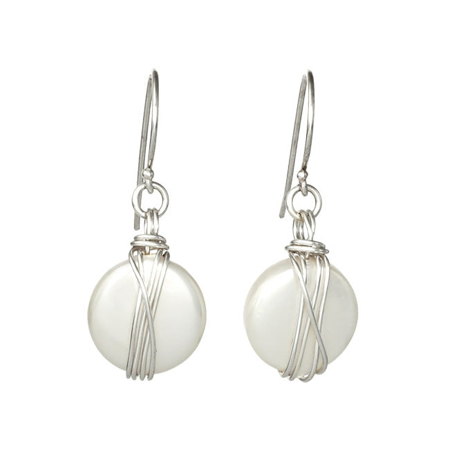 Silver Earrings with Coin Mayorka Pearl