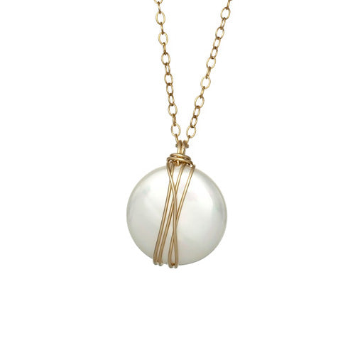 Gold Filled Necklace with Coin Mayorka Pearl