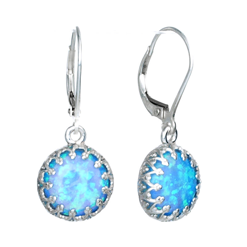 Silver Earring With Opal