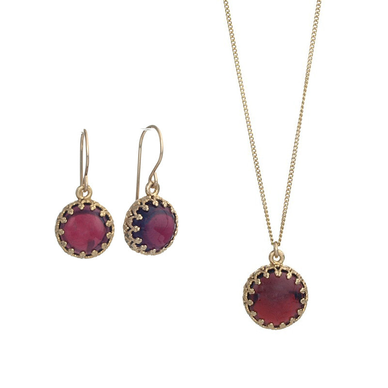 Gold Filled Set With Garnet