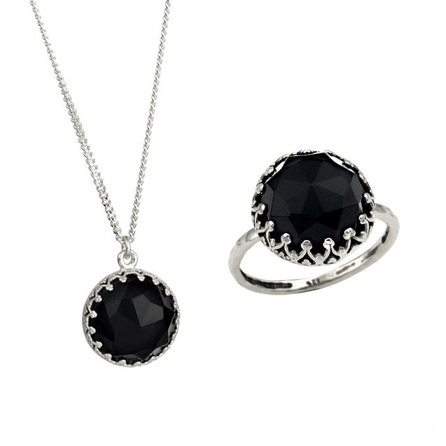 Silver Set with Onyx