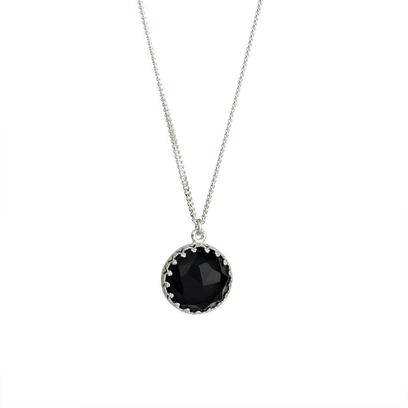 Silver Necklace with Onyx