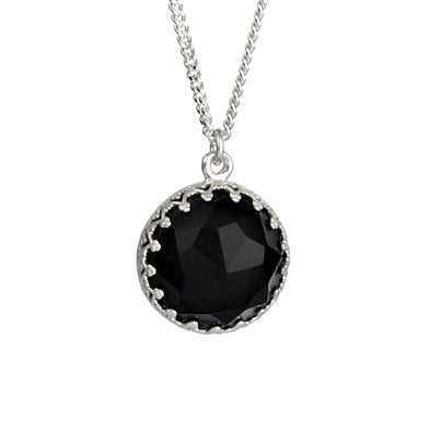Silver Necklace with Onyx