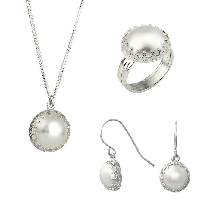 Silver Set with Pearls