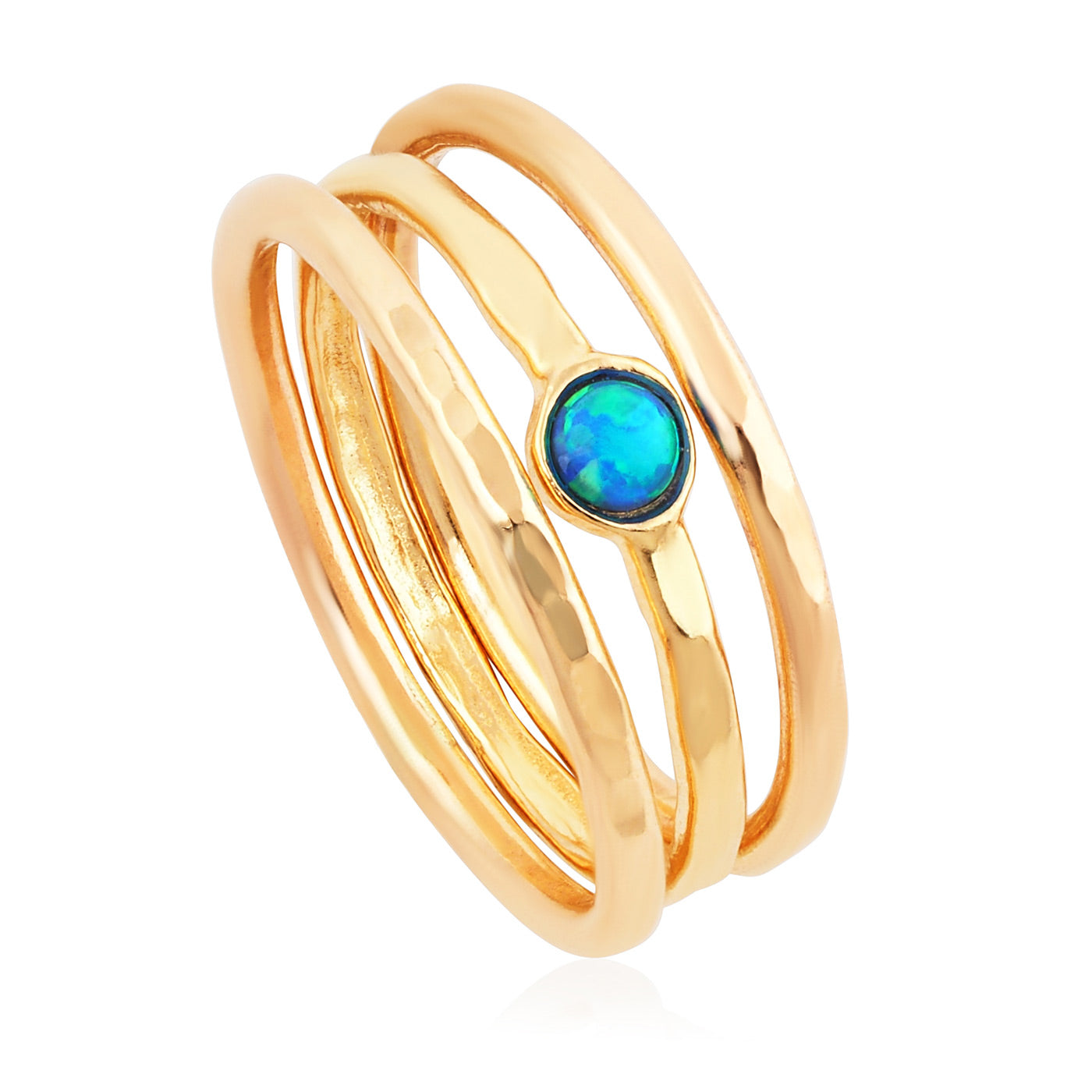 Gold Filled Stack Ring with Opal