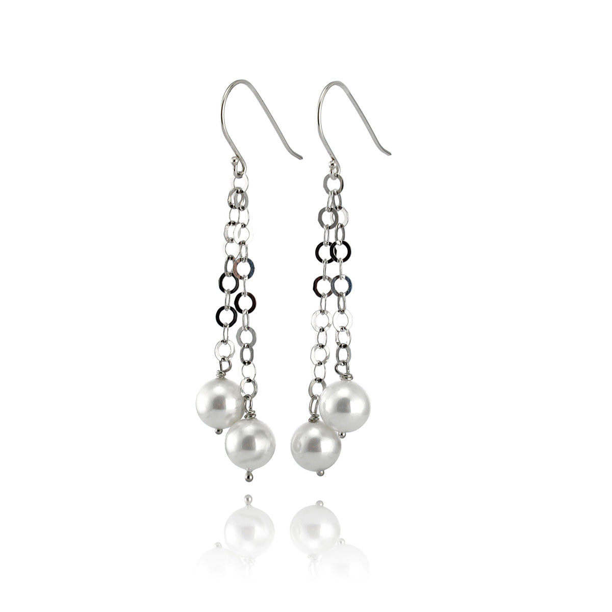Silver Earrings with Pearl