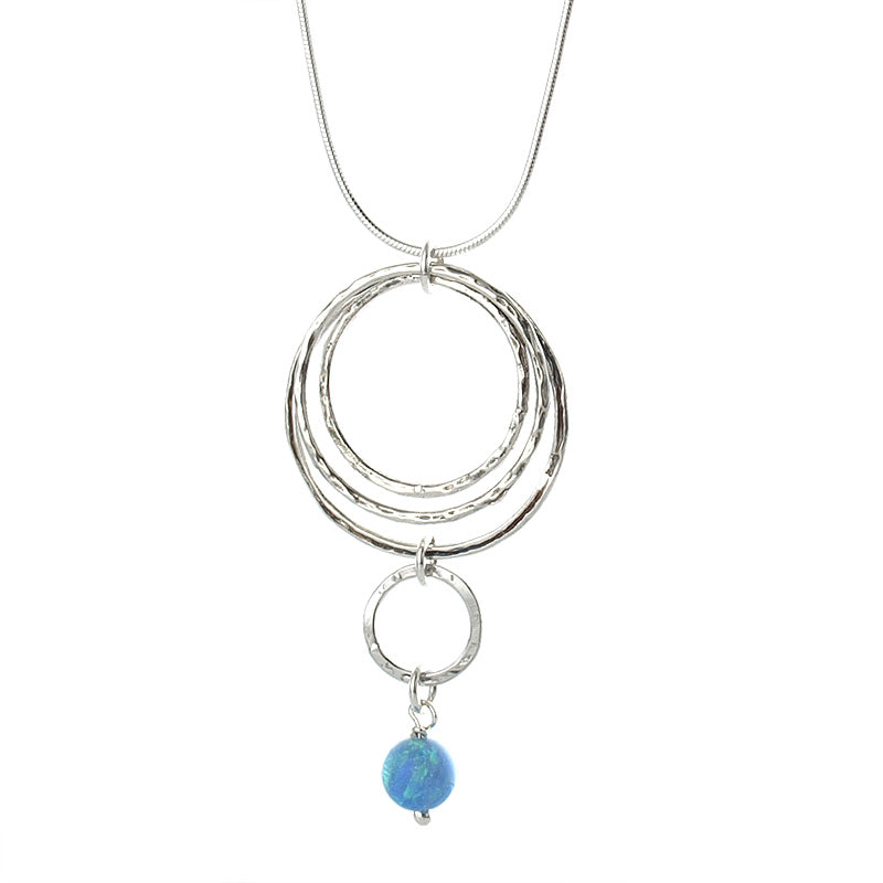 Silver Necklace with Opal