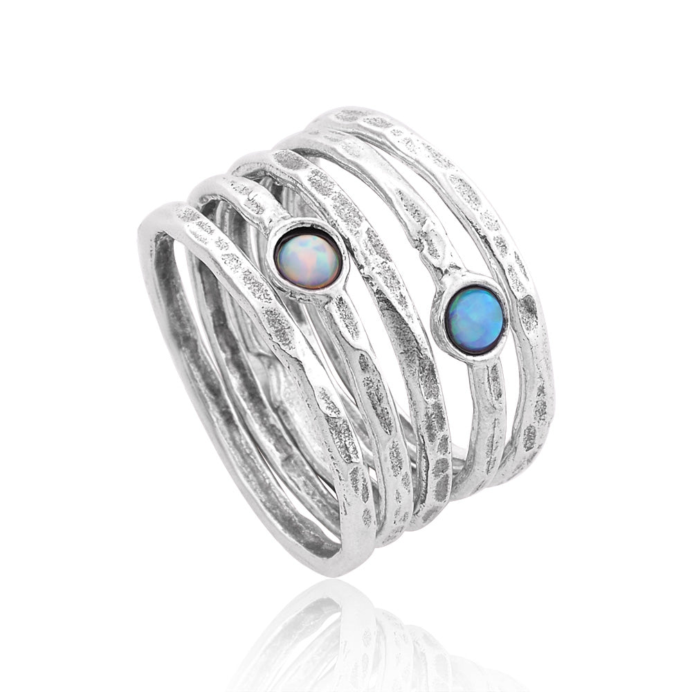 Stack Ring with Opal