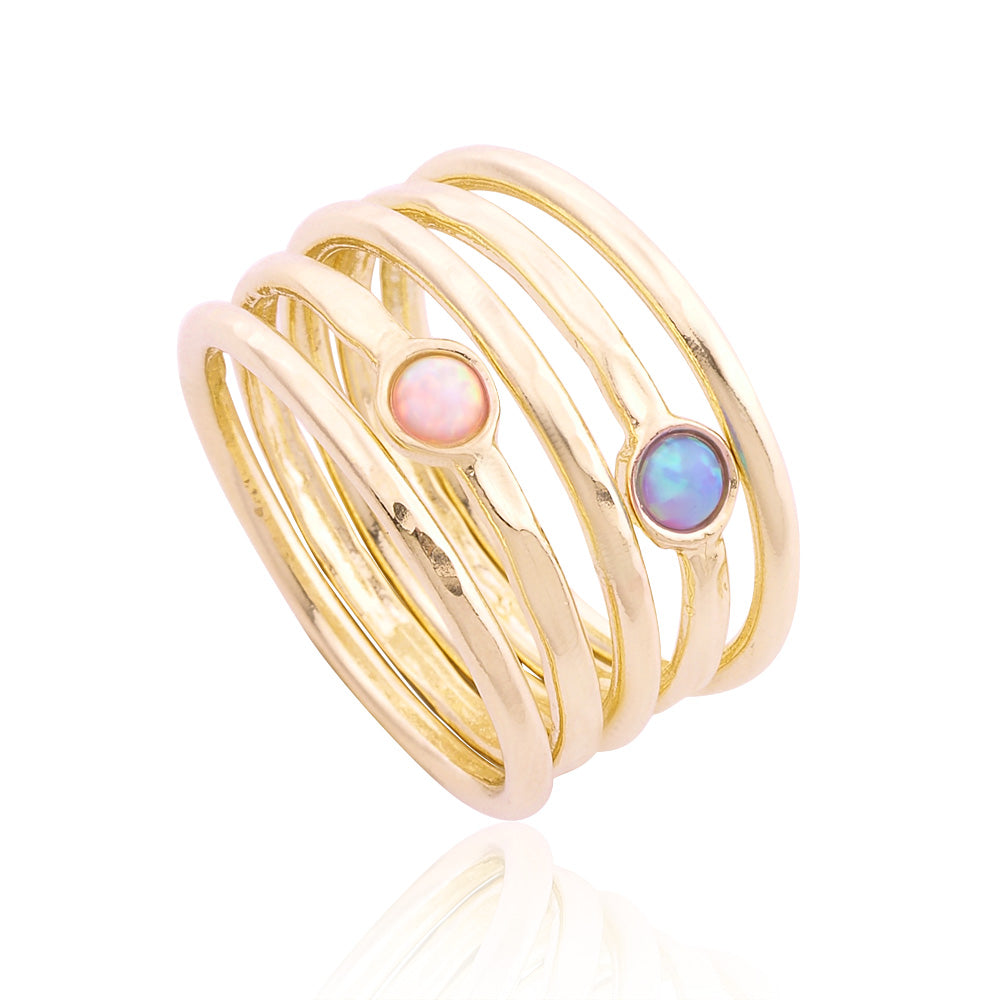 Gold Filled Stack Ring with Opal