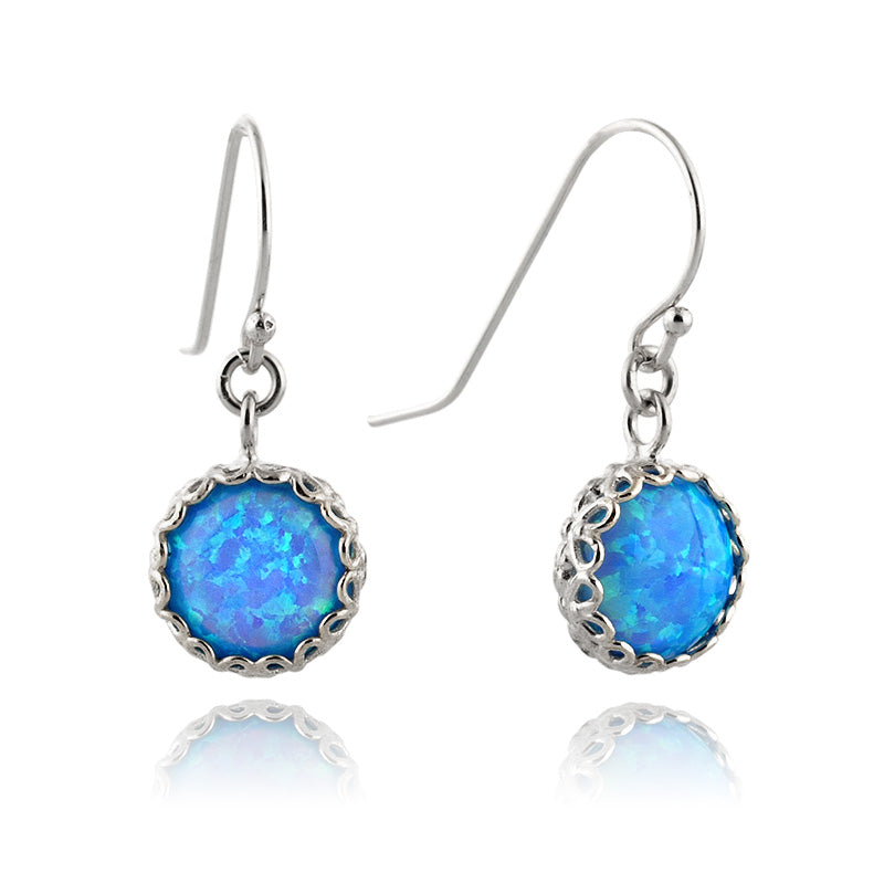 Silver Earrings with Opal