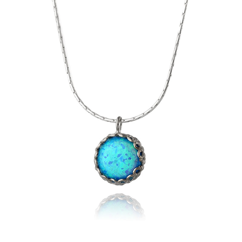 Silver Necklace with Opal