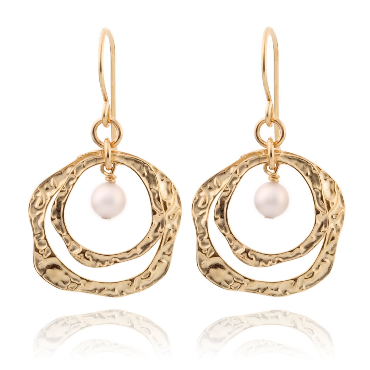 Gold Plated Earrings with Pearl