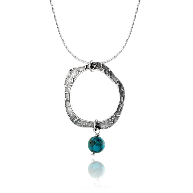 Silver Necklace with Turquoise