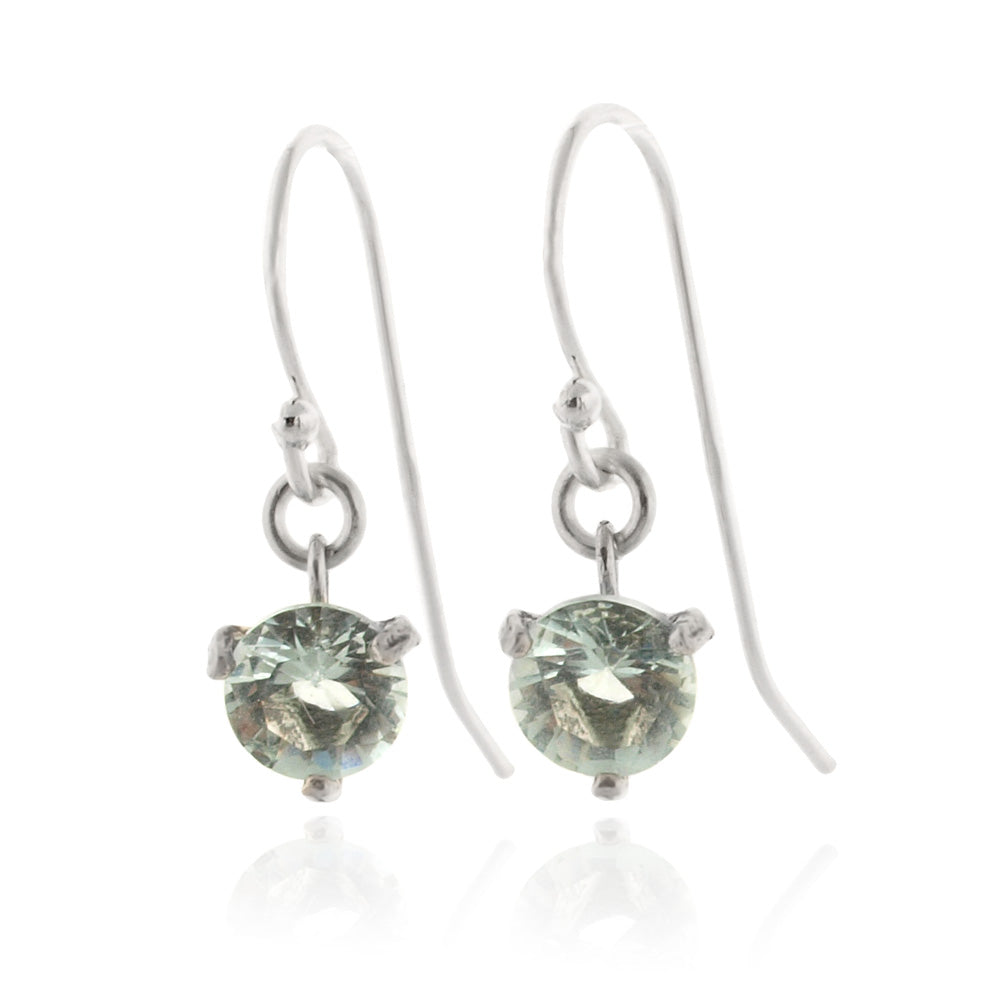 Silver Earrings with Aquamarine