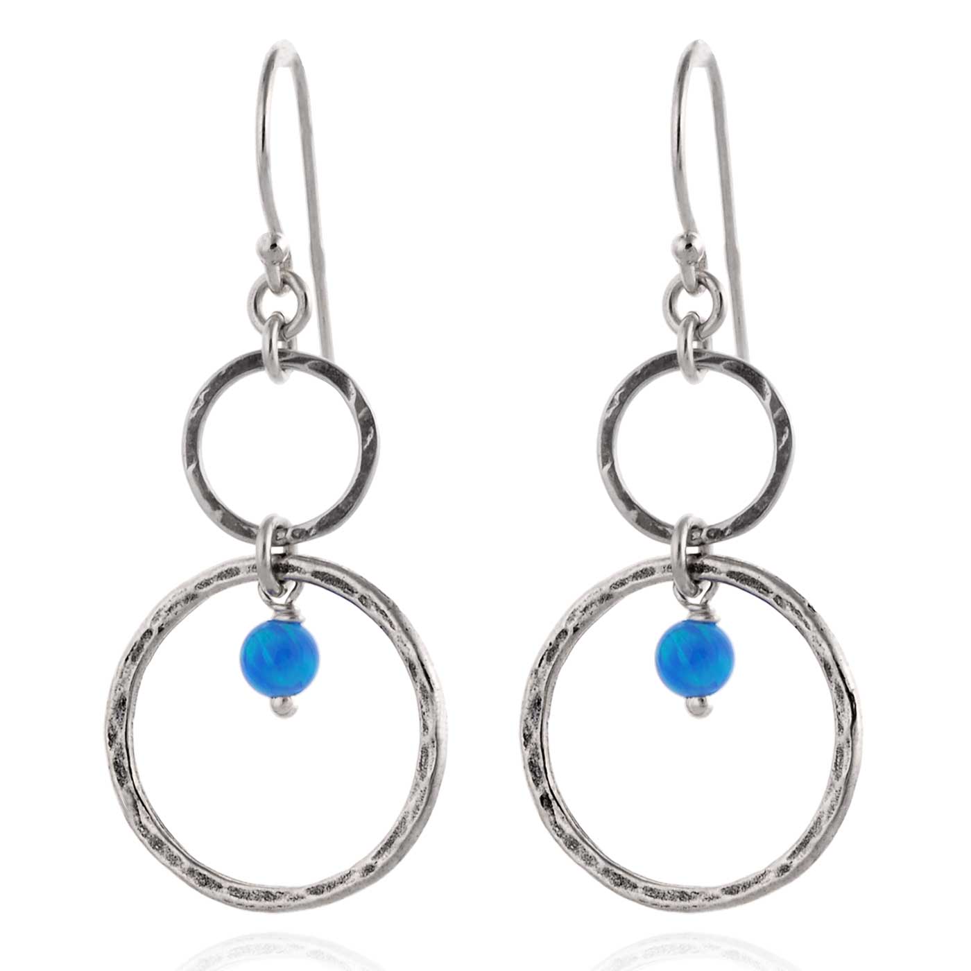 Silver Earrings with Opal