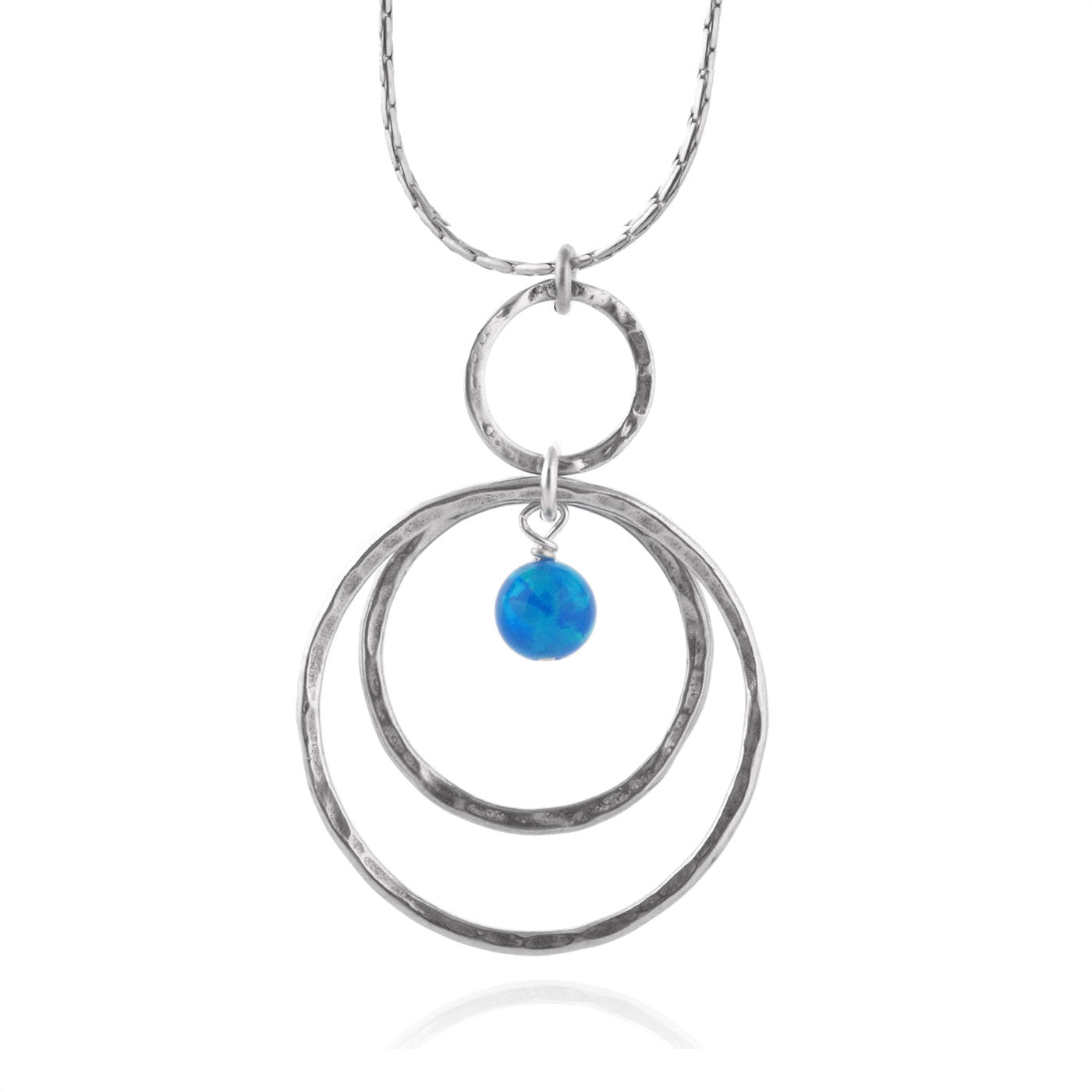 Silver Necklace with Opal