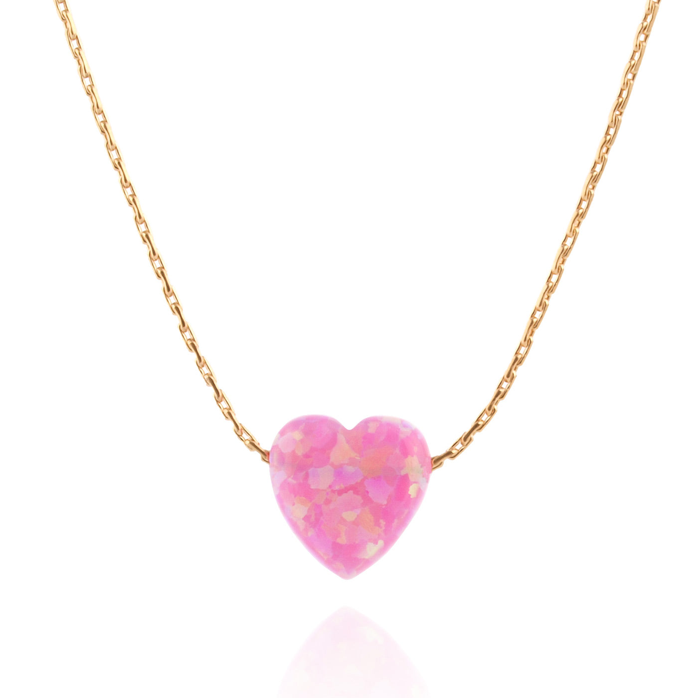 Gold Filled Necklace with Pink Opal