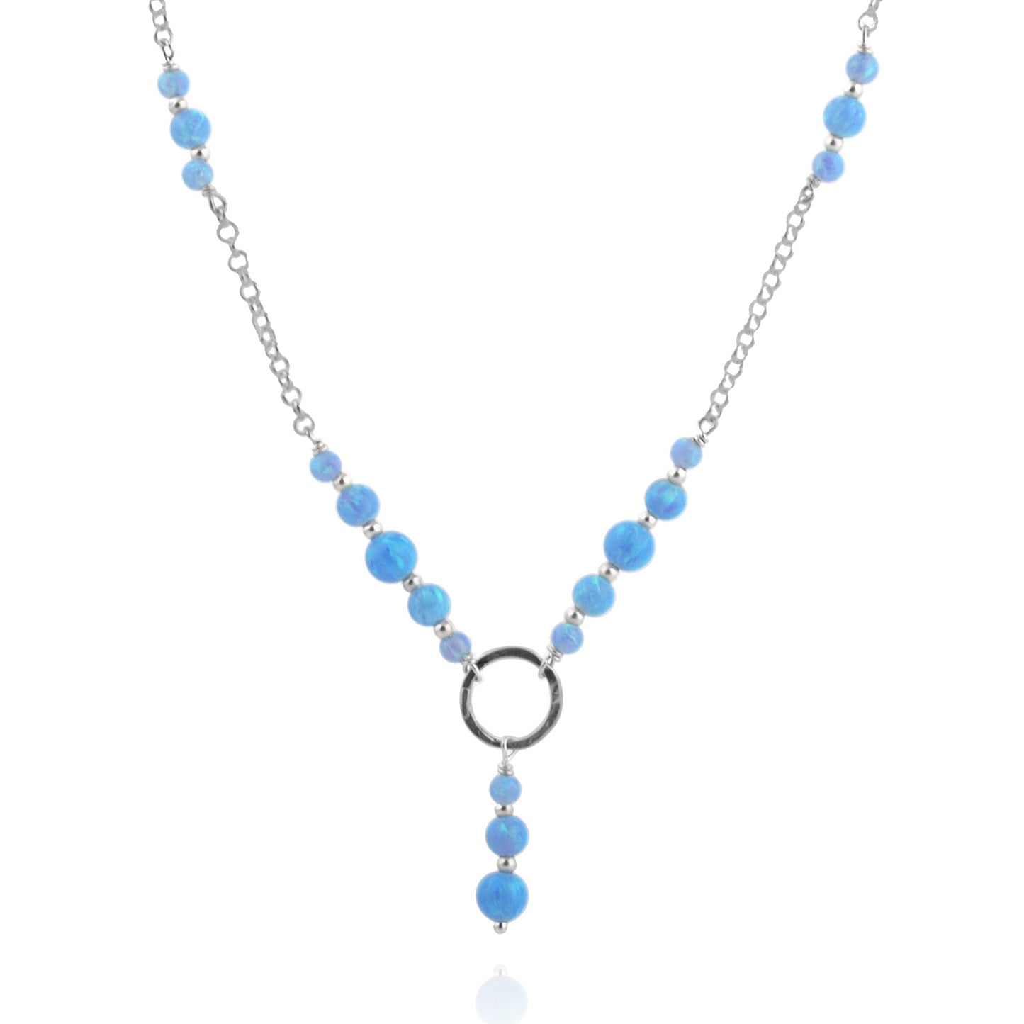 Silver Necklace with Opal