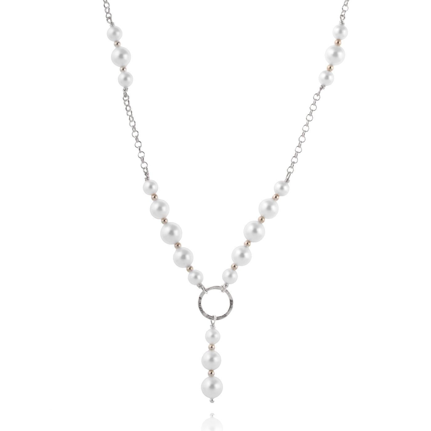 Silver Necklace with Pearls