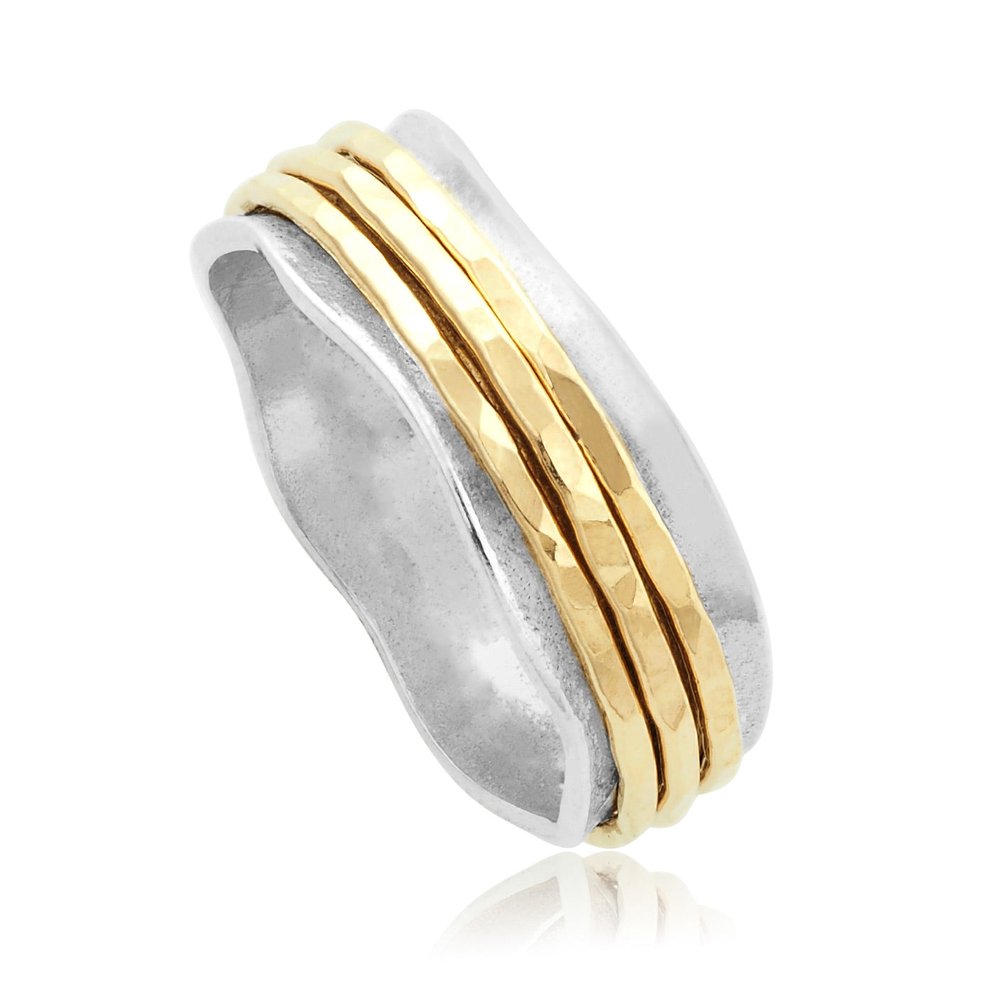 Silver And Gold Filled Spinning Ring