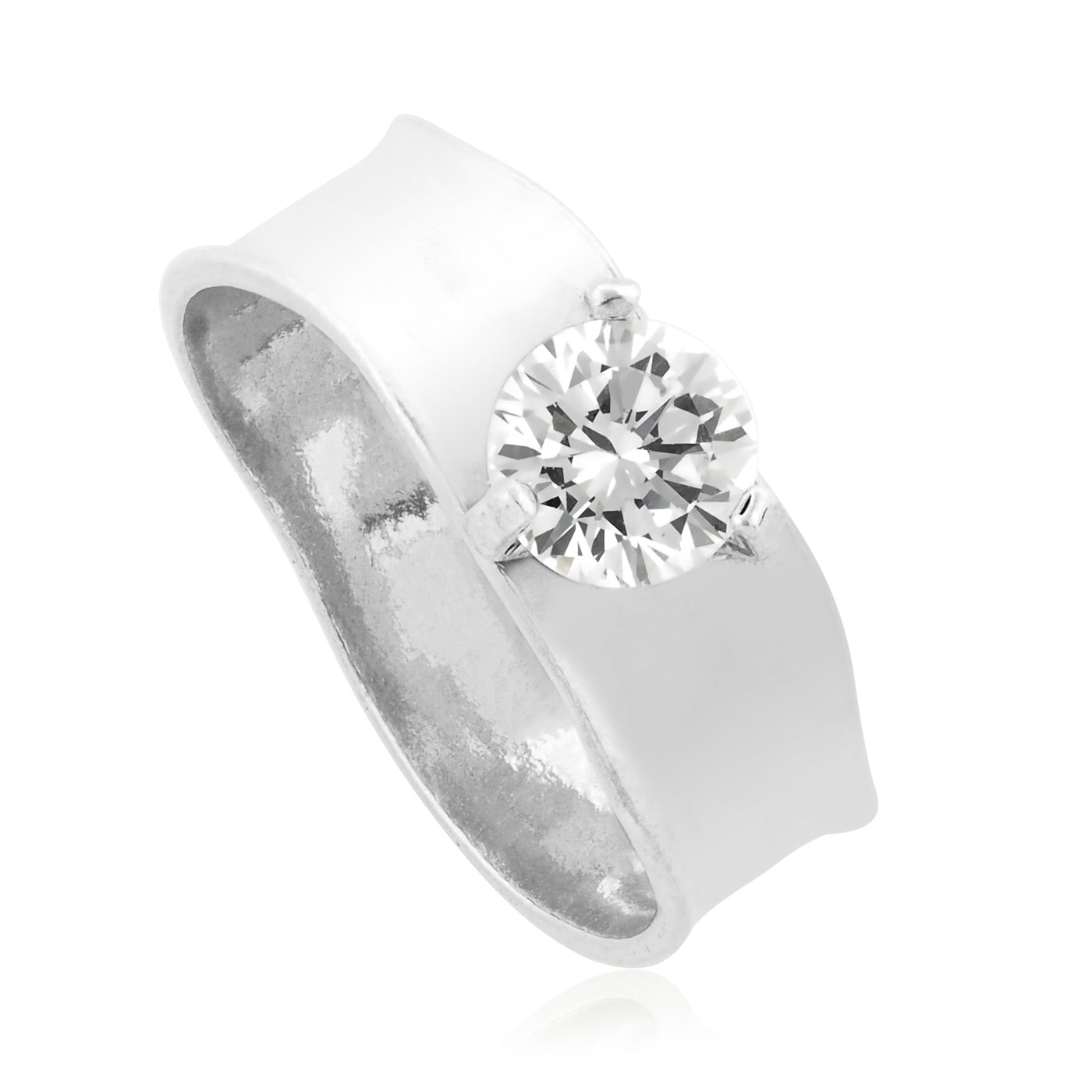 Silver Ring with Clear Zircon