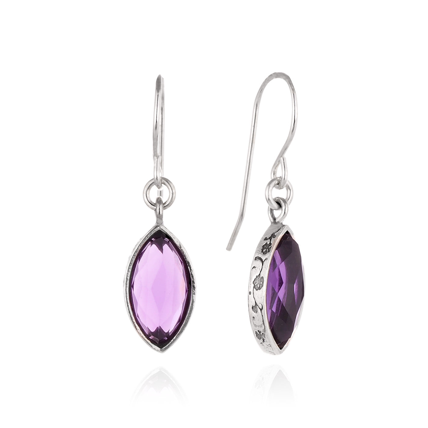 Silver Earrings with Amethyst