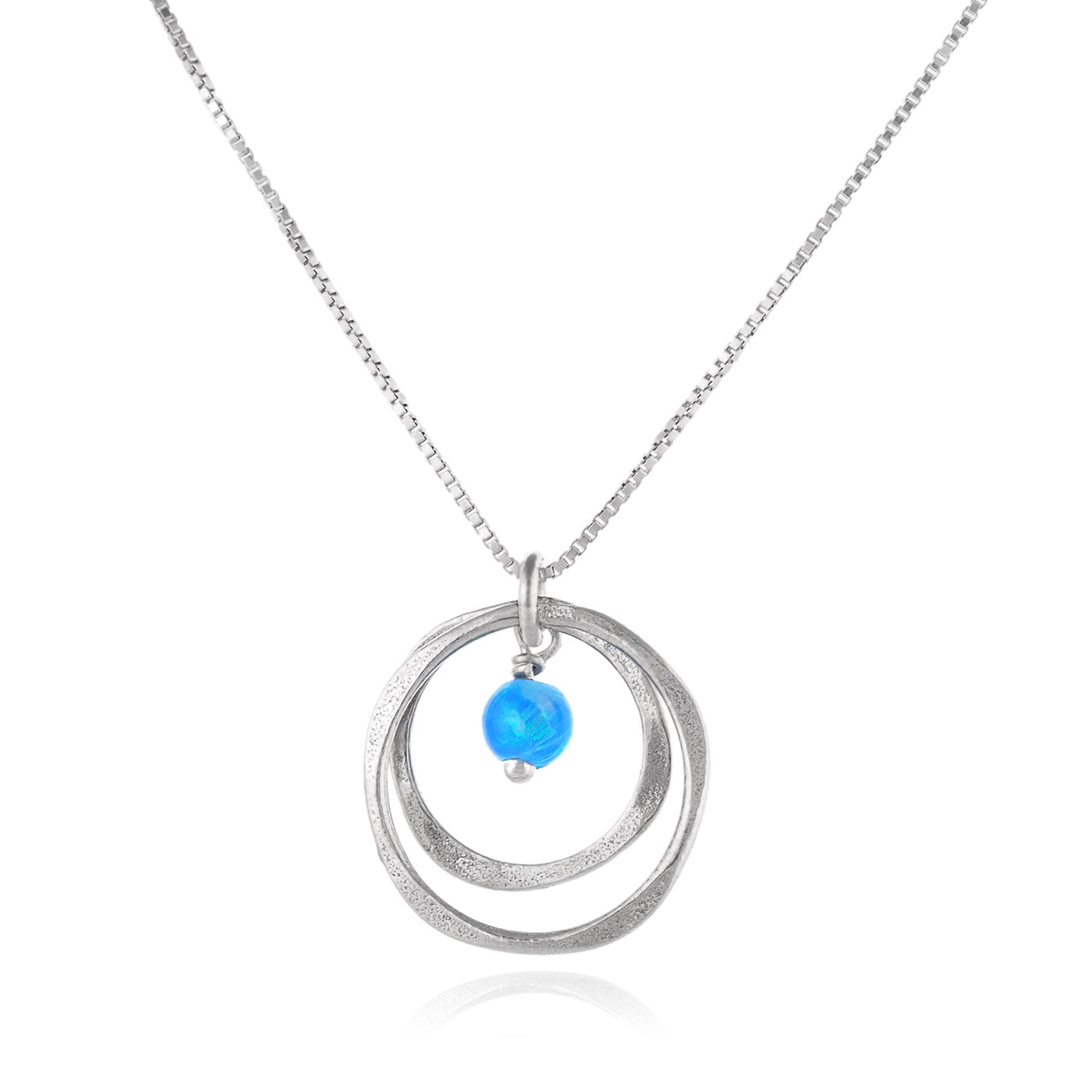 Silver Necklace with Opal