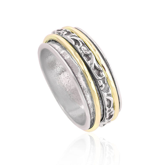 Silver And Gold Filled Spinning Ring