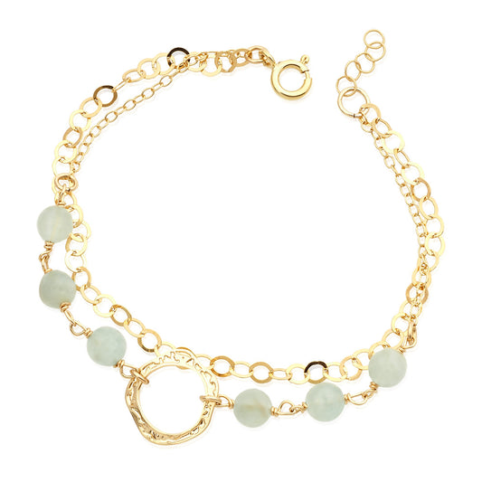 Gold Filled Bracelet with Aquamarine