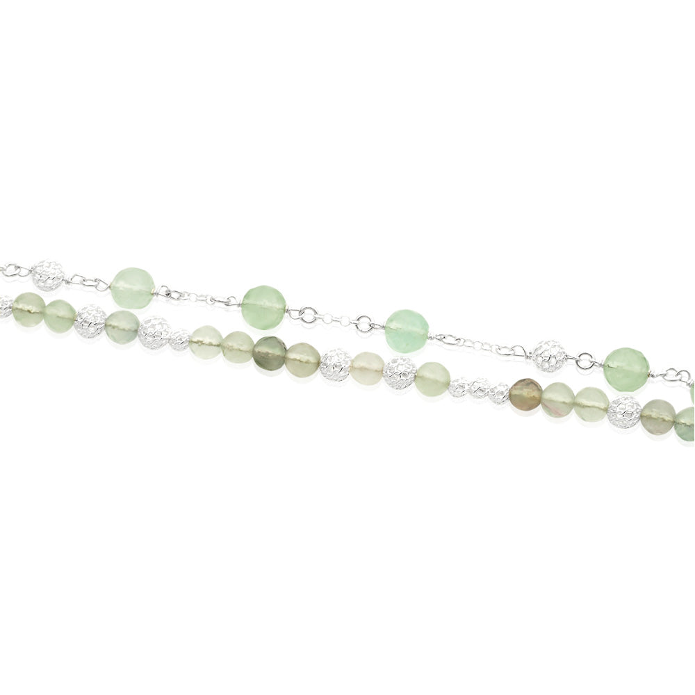 Silver Bracelet with Florite