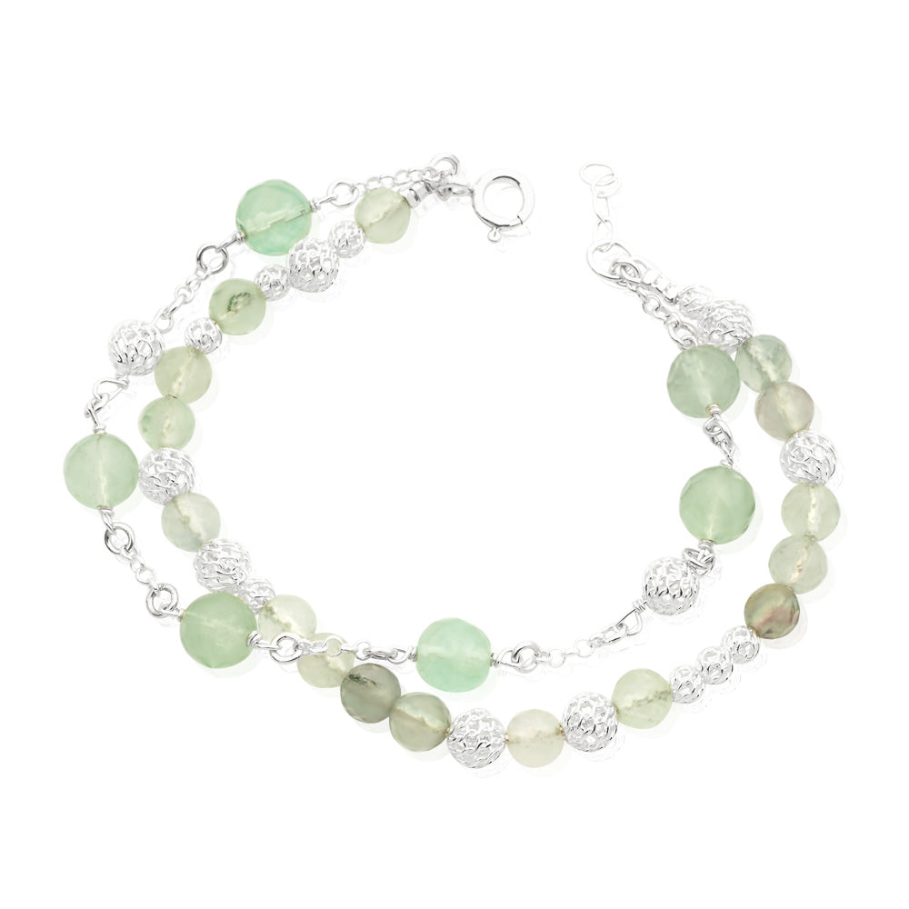 Silver Bracelet with Florite